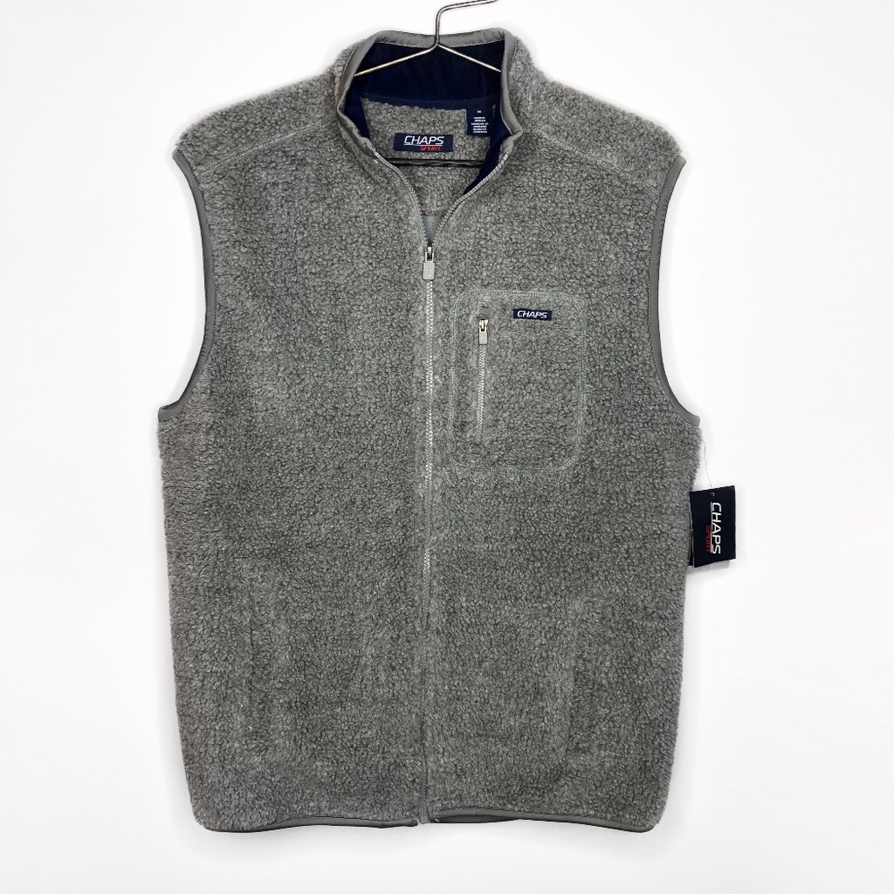 Chaps Sherpa Steel Heat Fuzzy Vest NWT